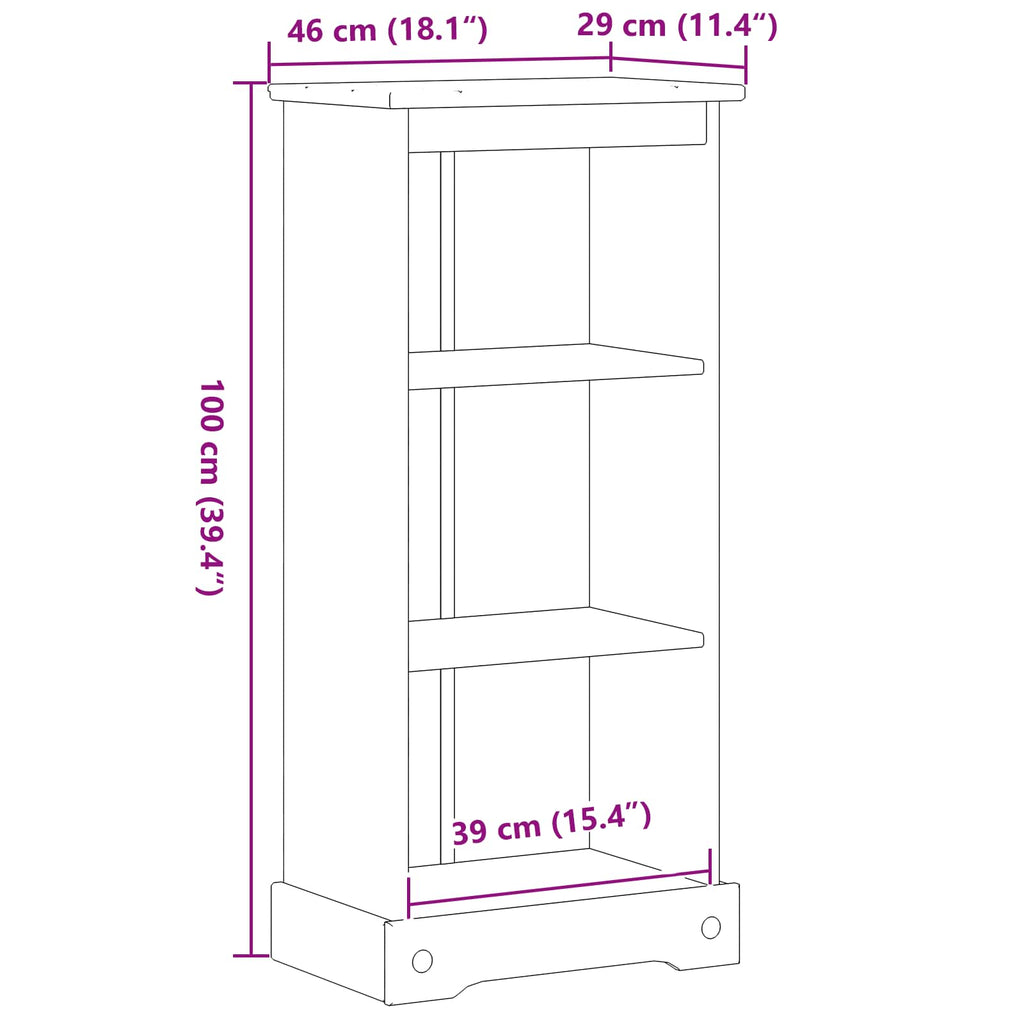 Bücherregal Weiß 46 x 29 x 100 cm Massives Kiefernholz