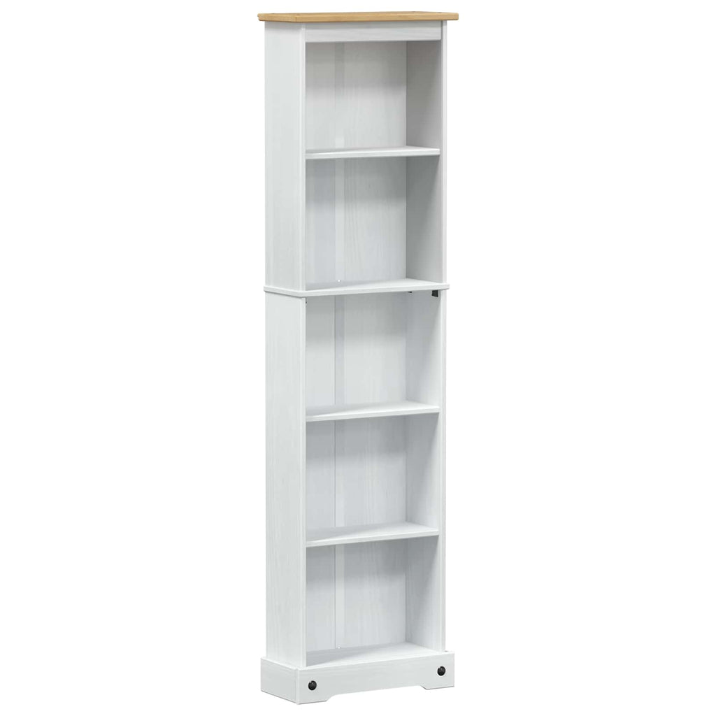 Bücherregal Weiß 46 x 20 x 170 cm Massives Kiefernholz