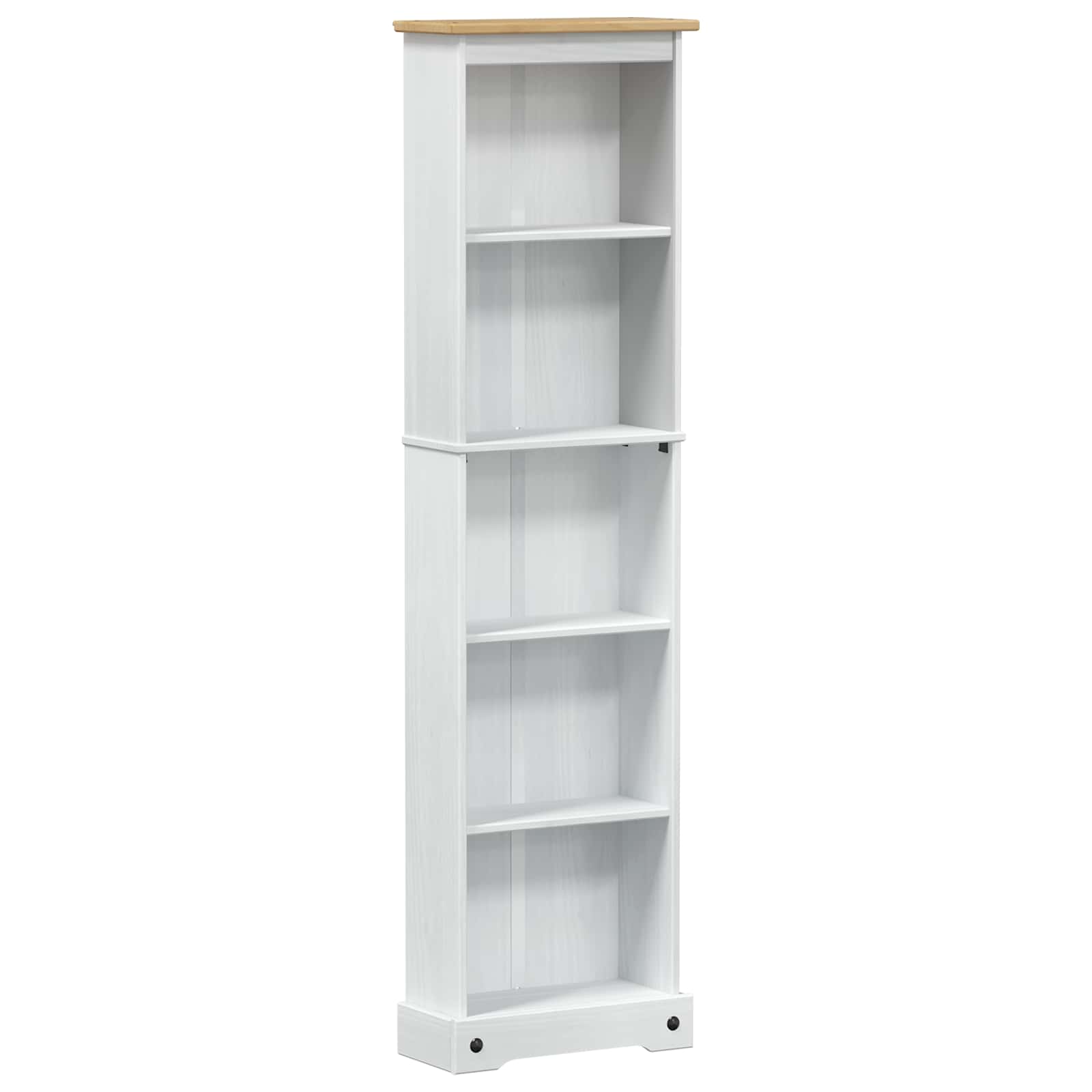 Bücherregal Weiß 46 x 20 x 170 cm Massives Kiefernholz