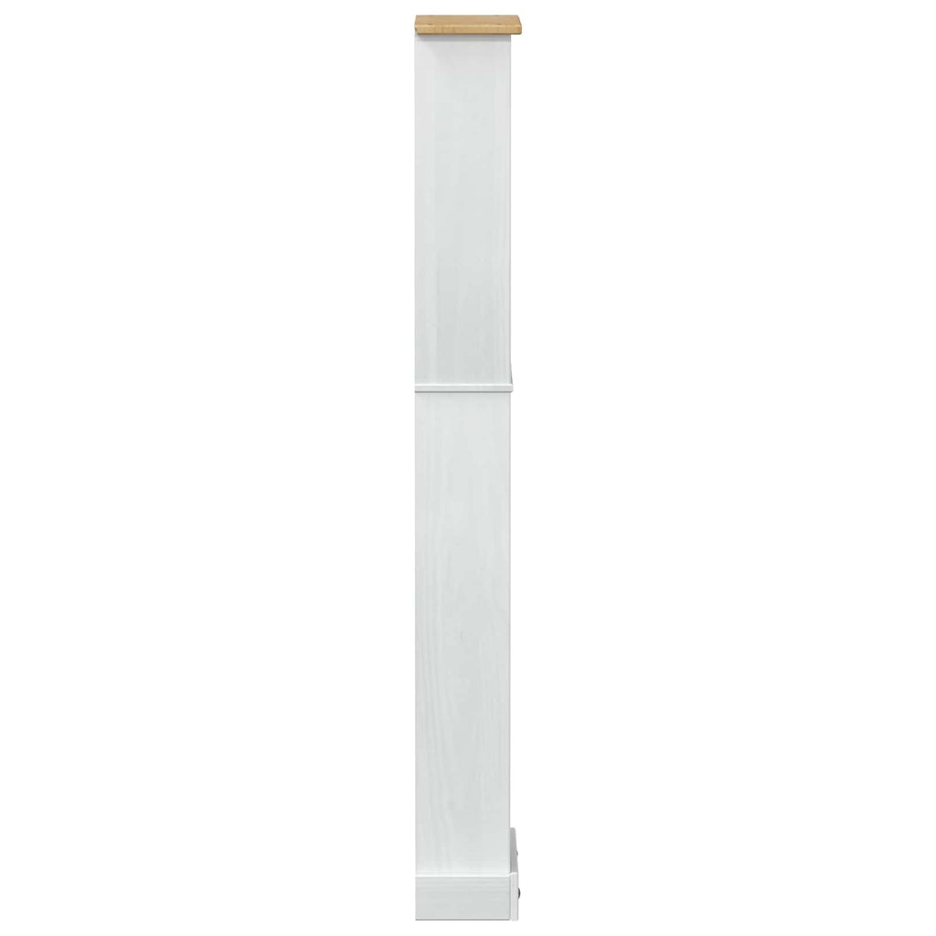 Bücherregal Weiß 46 x 20 x 170 cm Massives Kiefernholz