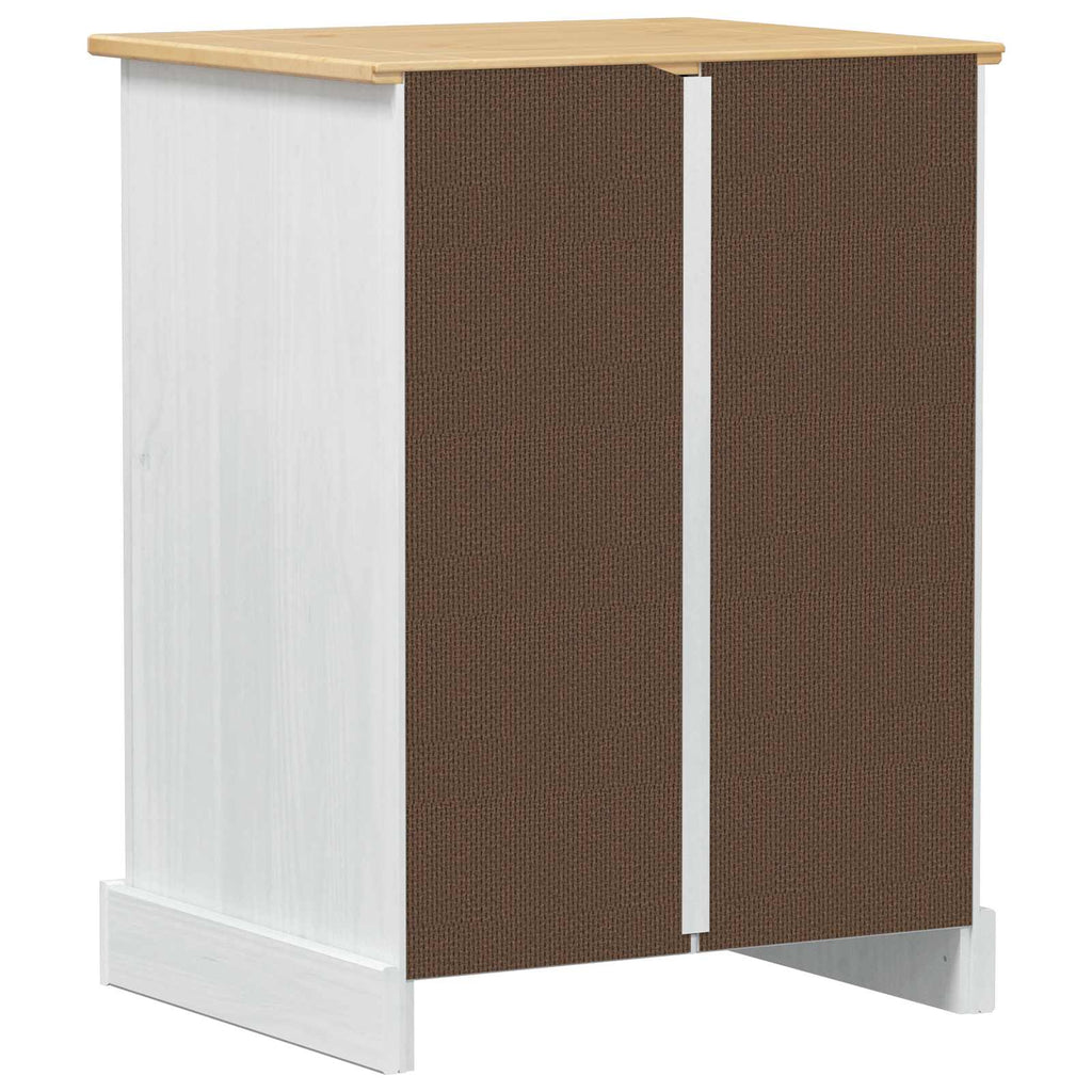 HiFi-Schrank Weiß 60 x 50 x 82 cm Massives Kiefernholz