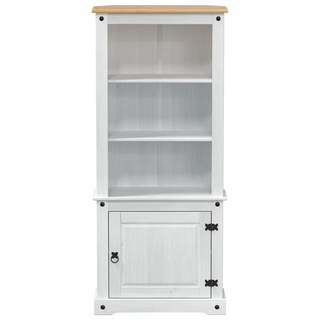 Highboard Weiß 74 x 38 x 170 cm Massives Kiefernholz