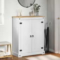 Schuhschrank Weiß 86 x 38,5 x 108 cm Massives Kiefernholz