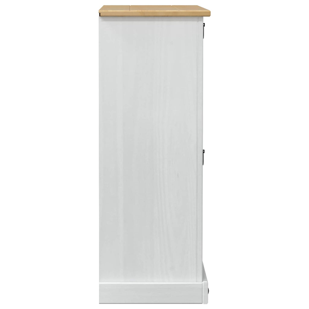 Schuhschrank Corona Weiß 99 x 32 x 85 cm Massives Kiefernholz