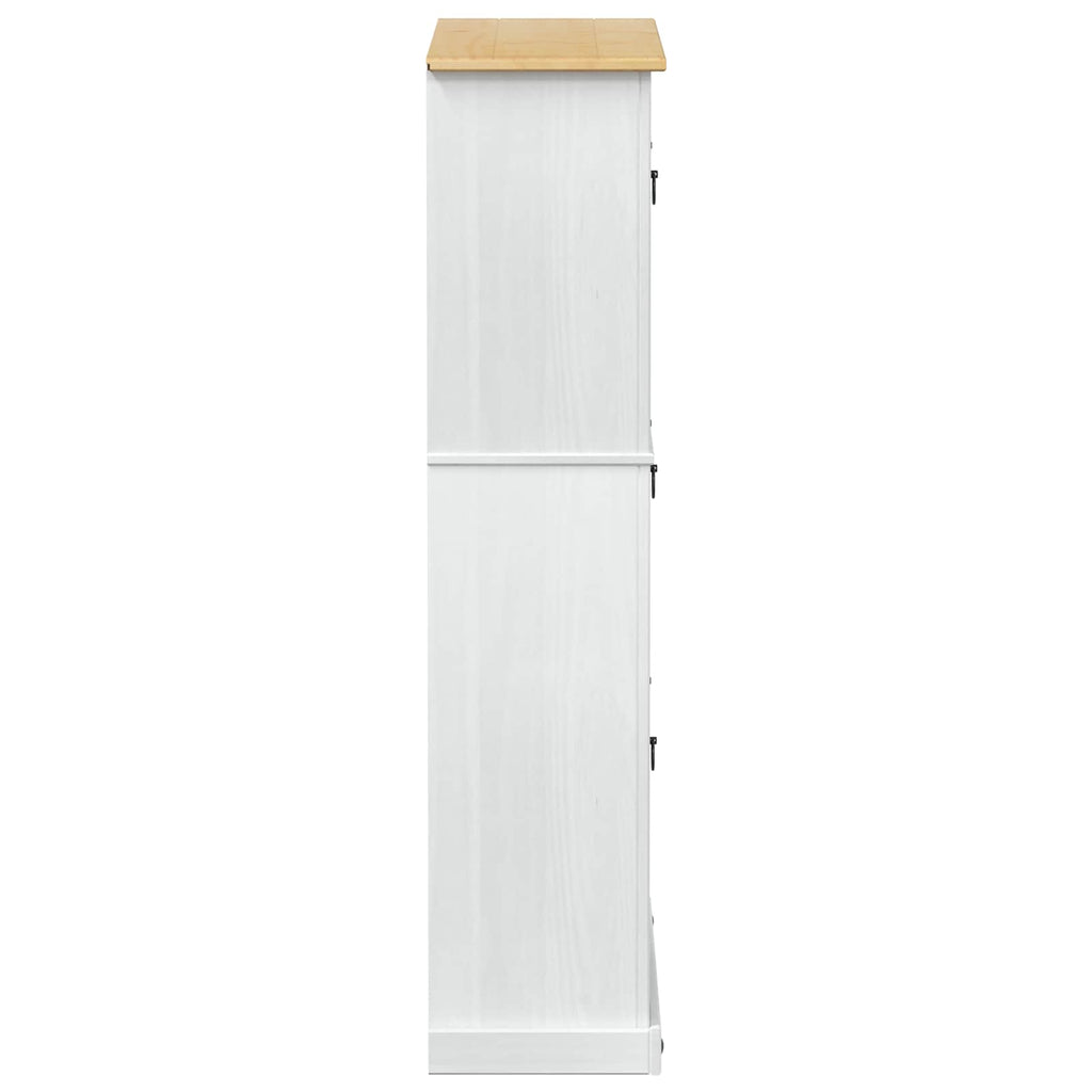 Schuhschrank Corona Weiß 99 x 32 x 138 cm Massives Kiefernholz
