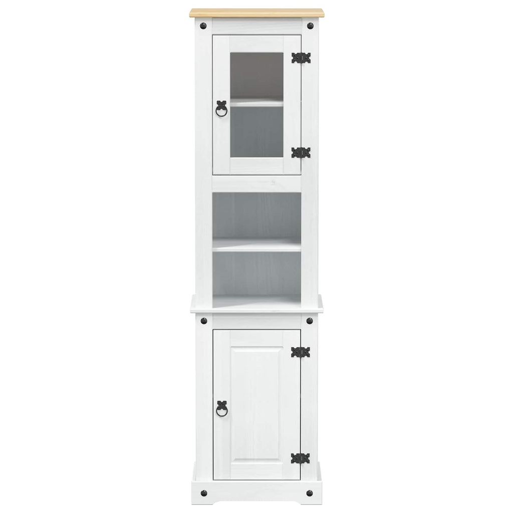 Badezimmerschrank Weiß 50 x 40 x 185 cm Massives Kiefernholz