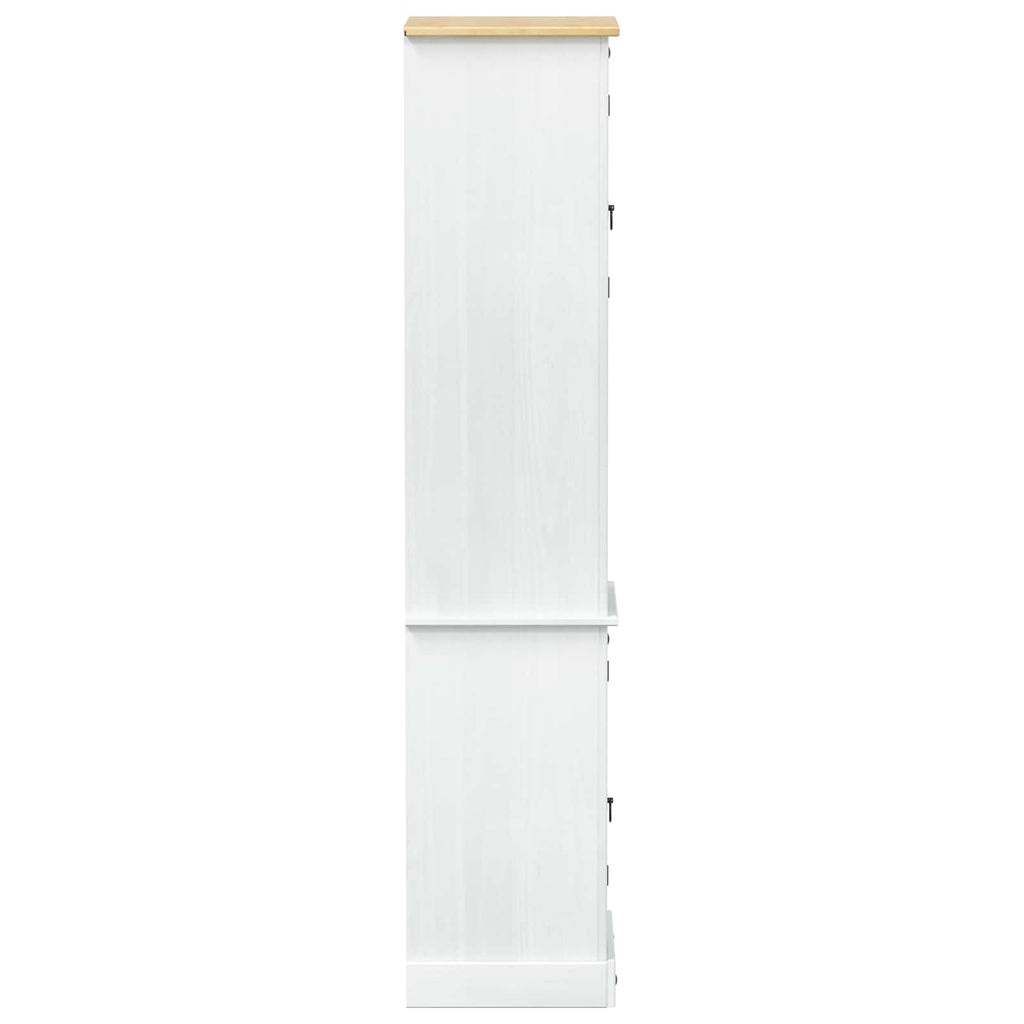 Badezimmerschrank Weiß 50 x 40 x 185 cm Massives Kiefernholz
