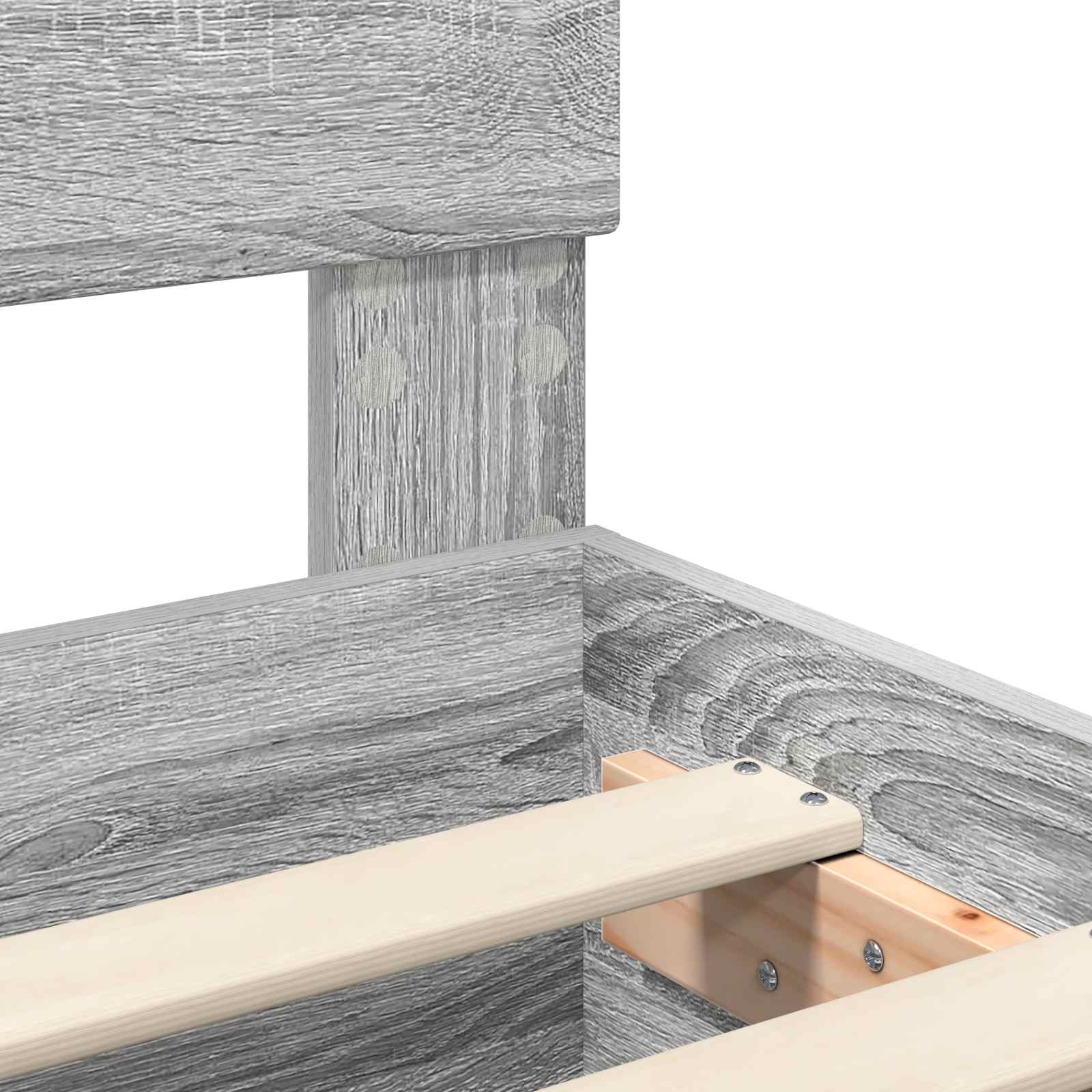 Bettrahmen mit Regal Graues Sonoma 90 x 190 cm Holzwerkstoff