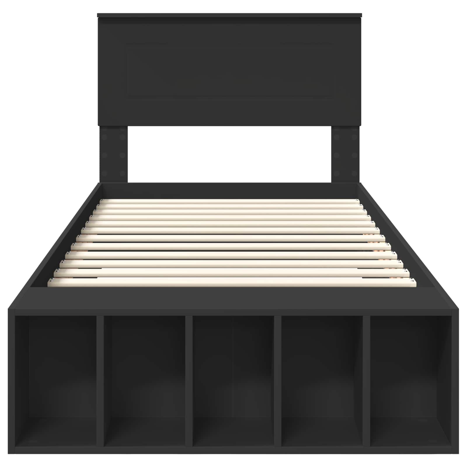 Bettrahmen mit Regal Schwarz 90 x 200 cm Holzwerkstoff