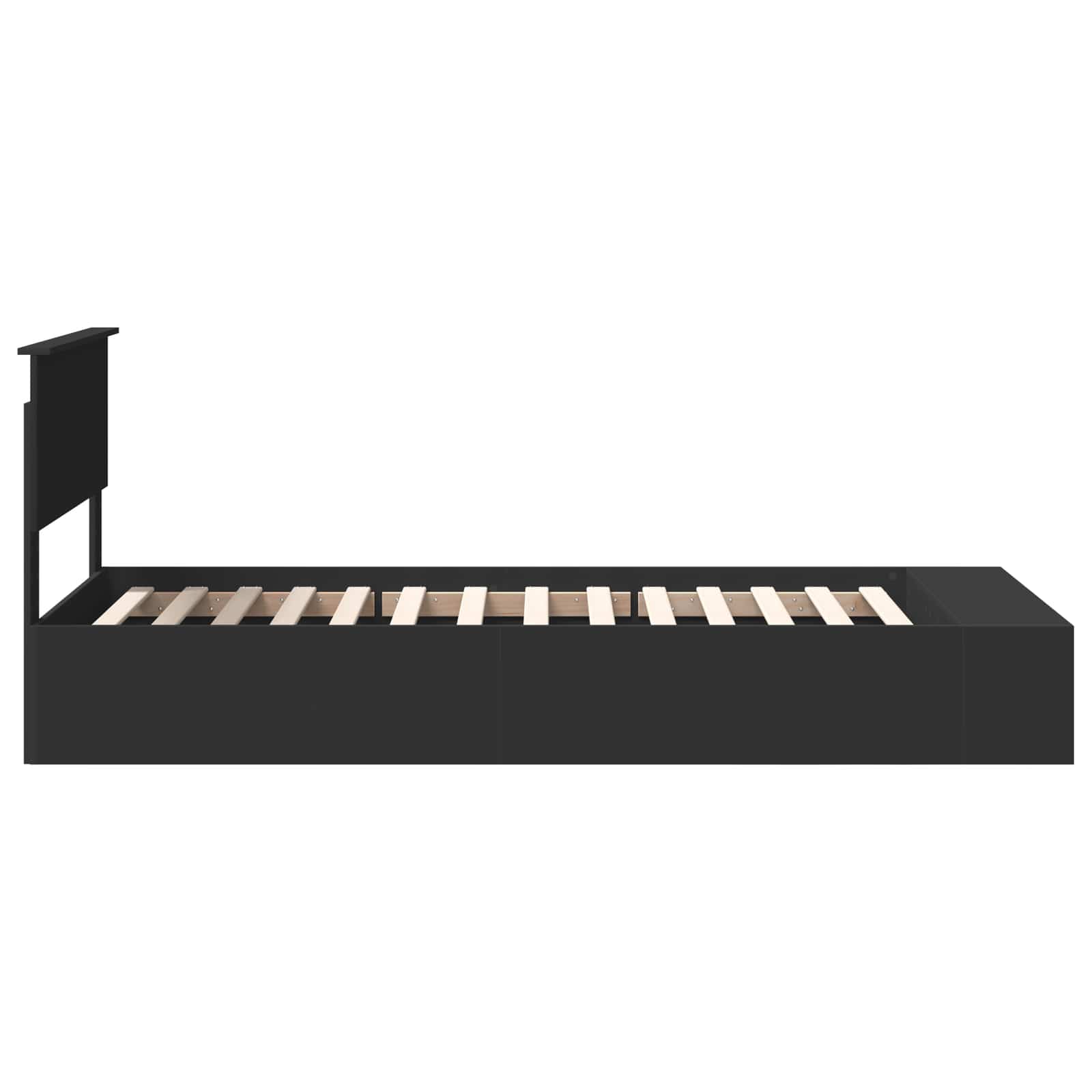 Bettrahmen mit Regal Schwarz 90 x 200 cm Holzwerkstoff
