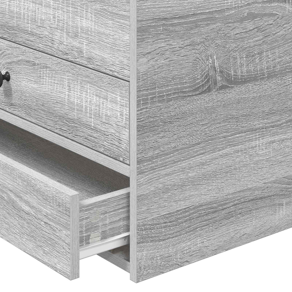Tagesbett Grau Sonoma und Schwarz 90 x 190 cm Holzwerkstoff