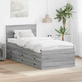 Tagesbett Grau Sonoma und Schwarz 90 x 190 cm Holzwerkstoff