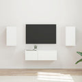 TV-Wandregal-Set Wandmontiert 4 pcs Weiß Holzwerkstoff