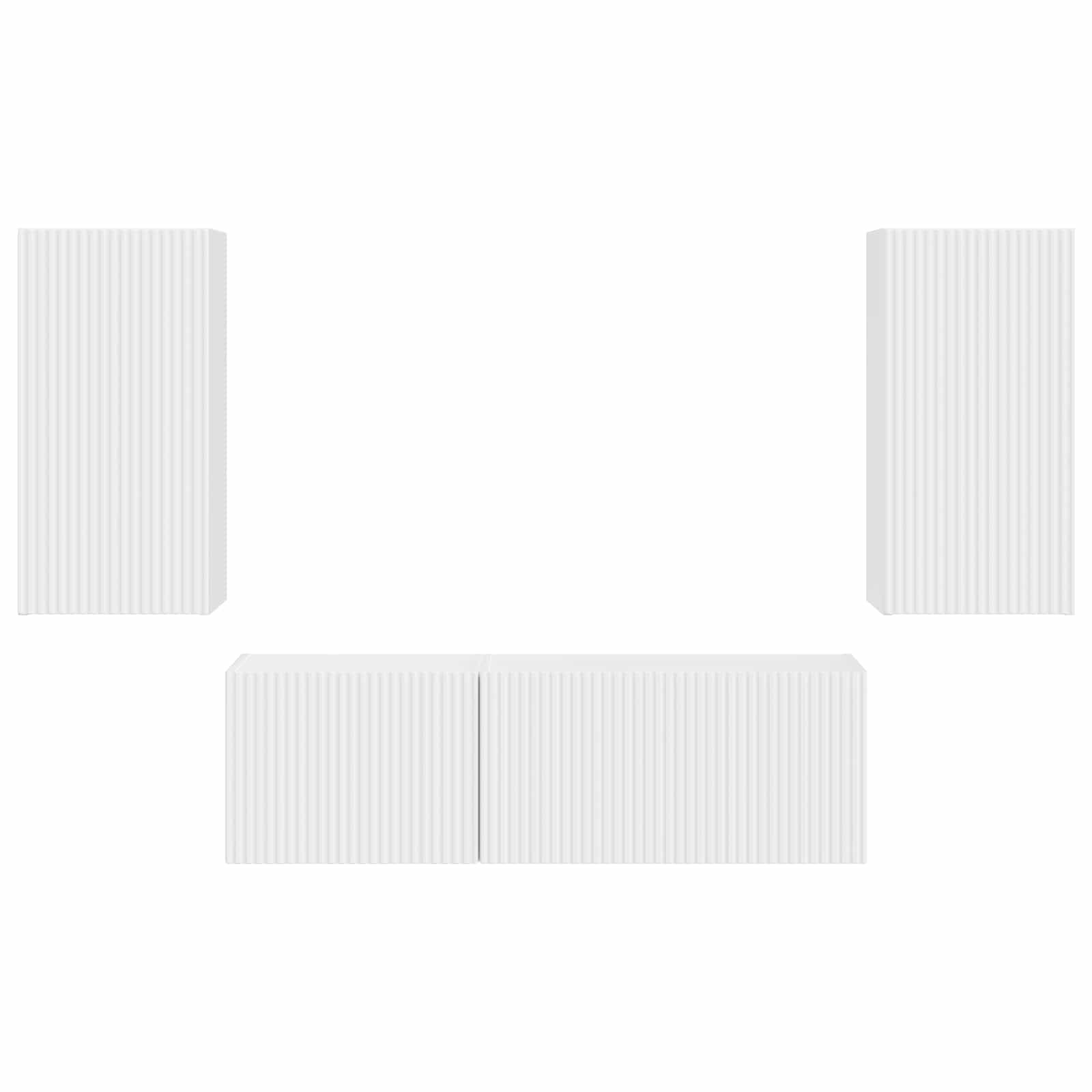 TV-Wandregal-Set Wandmontiert 4 pcs Weiß Holzwerkstoff