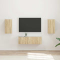 TV-Wandregal-Set Wandmontiert 4 pcs Sonoma-Eiche Holzwerkstoff