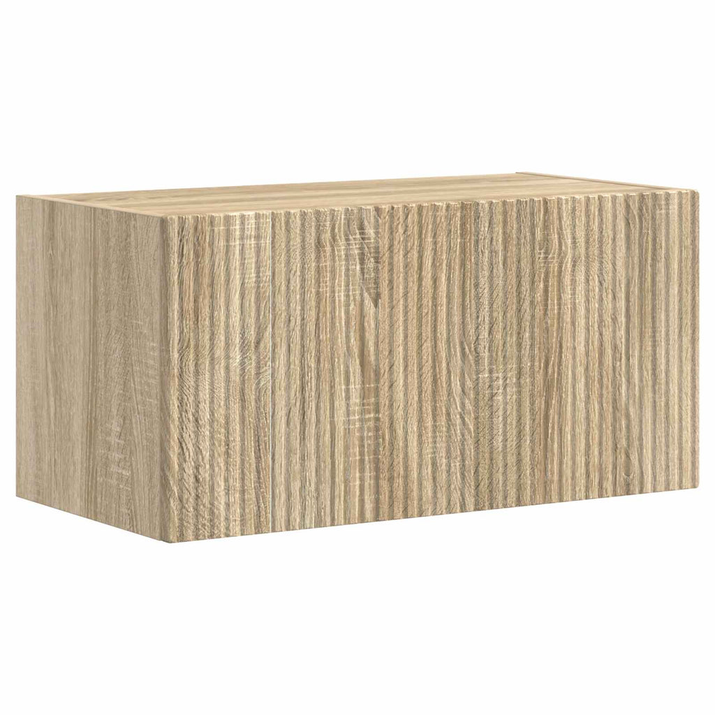 TV-Wandregal-Set Wandmontiert 4 pcs Sonoma-Eiche Holzwerkstoff