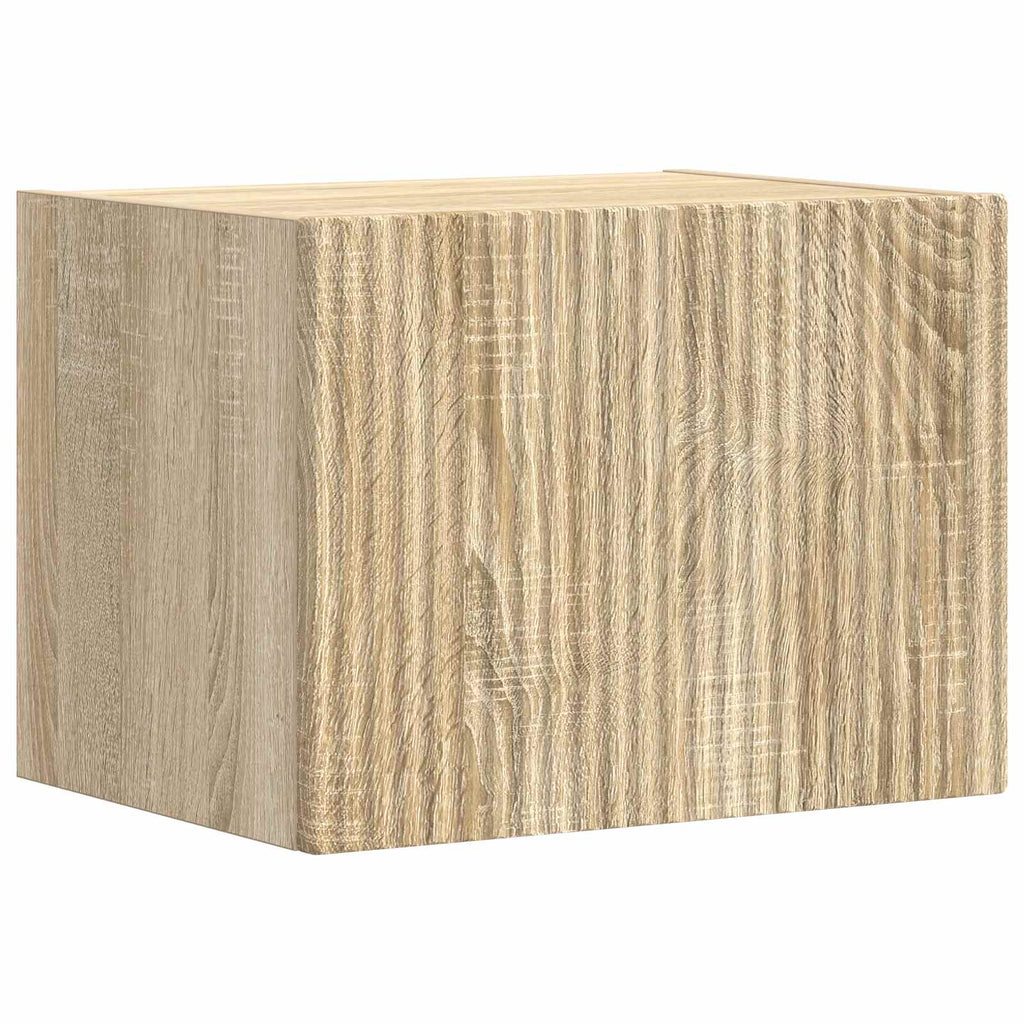 TV-Wandregal-Set Wandmontiert 4 pcs Sonoma-Eiche Holzwerkstoff
