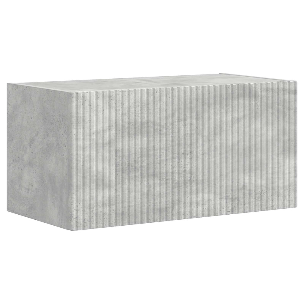 TV-Wandregal-Set Wandmontiert 4 pcs Beton Grau Holzwerkstoff