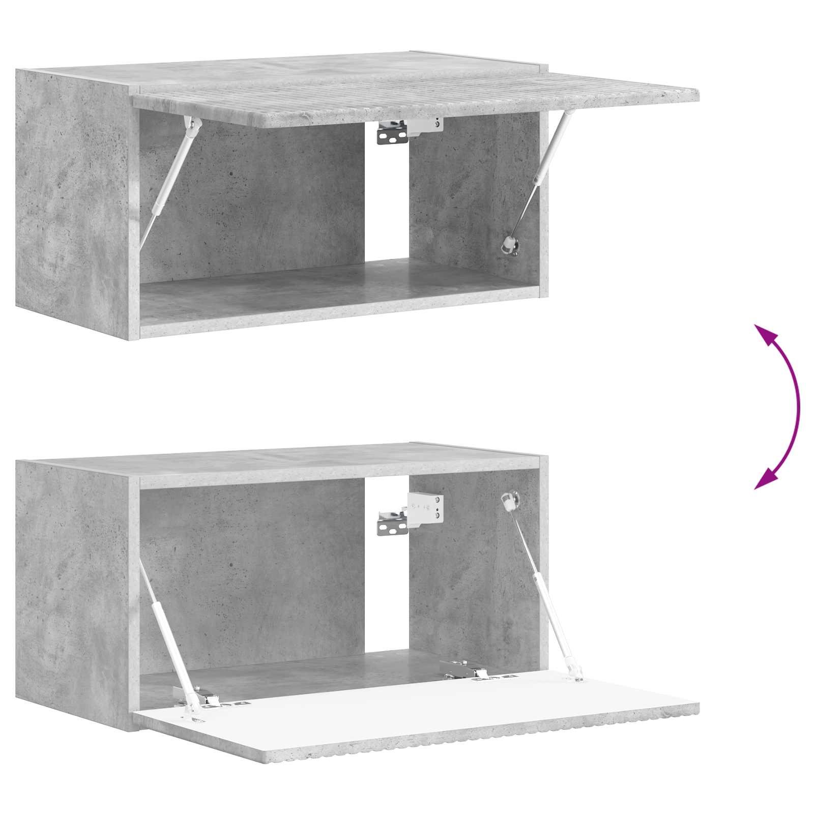 TV-Wandregal-Set Wandmontiert 4 pcs Beton Grau Holzwerkstoff