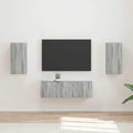 TV-Wandregal-Set Wandmontiert 4 pcs Graues Sonoma Holzwerkstoff