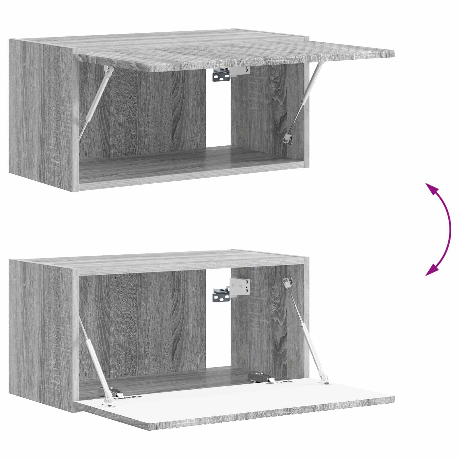 TV-Wandregal-Set Wandmontiert 4 pcs Graues Sonoma Holzwerkstoff