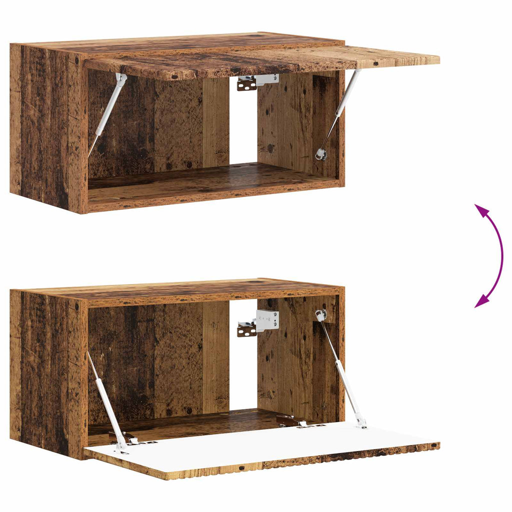 TV-Wandregal-Set Wandmontiert 4 pcs Altholz Holzwerkstoff