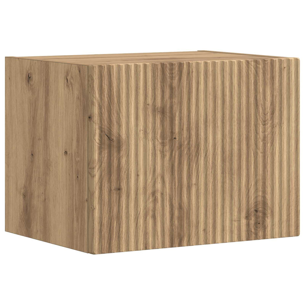 TV-Wandregal-Set Wandmontiert 4 pcs Artisan-Eiche Holzwerkstoff