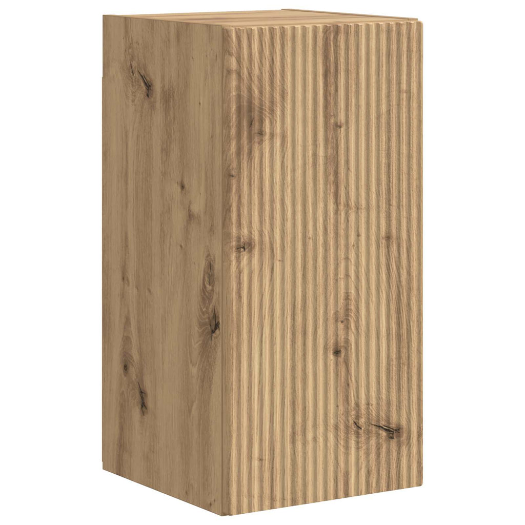 TV-Wandregal-Set Wandmontiert 4 pcs Artisan-Eiche Holzwerkstoff