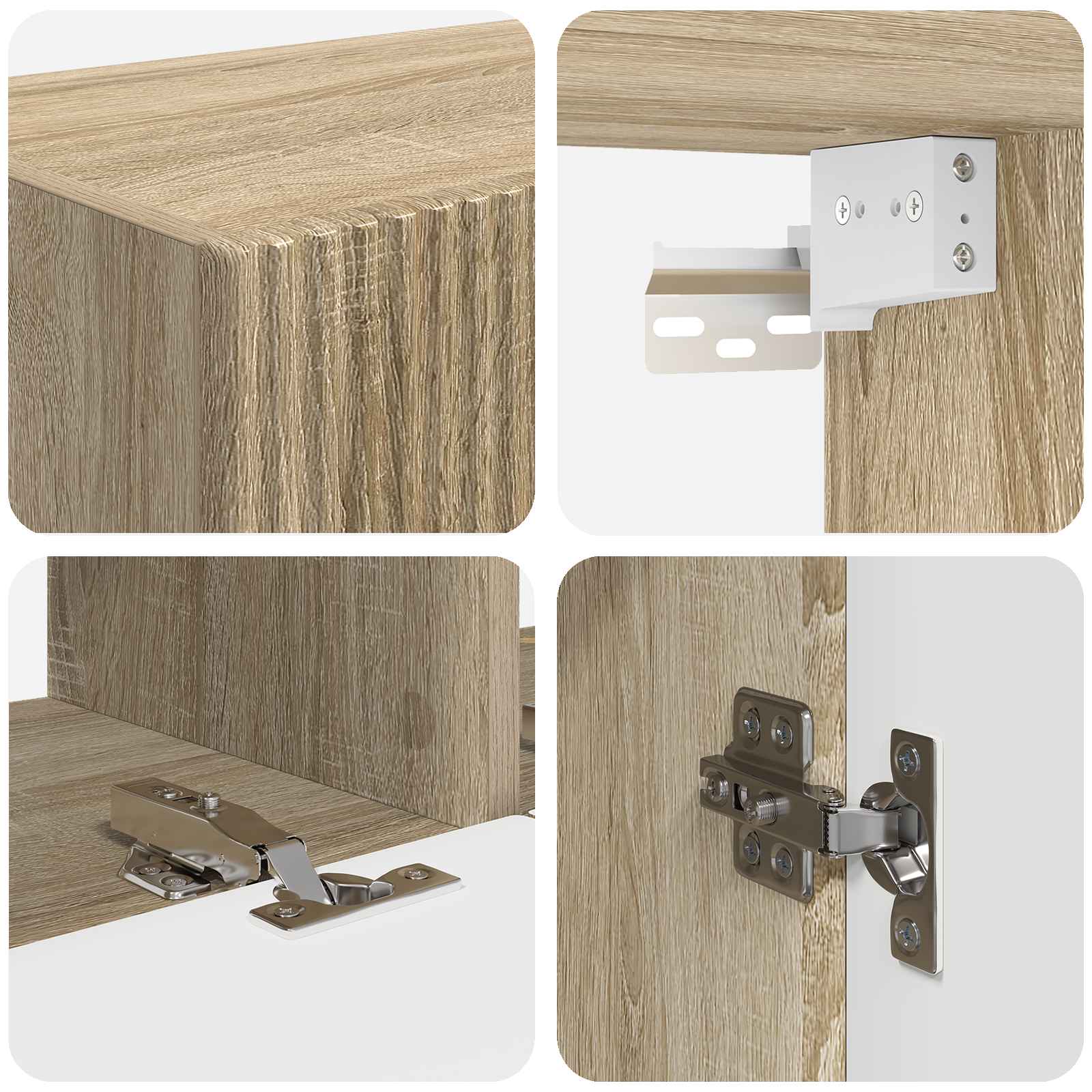 TV-Wandregal-Set Wandmontiert 4 pcs Sonoma-Eiche Holzwerkstoff