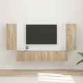 TV-Wandregal-Set Wandmontiert 4 pcs Sonoma-Eiche Holzwerkstoff