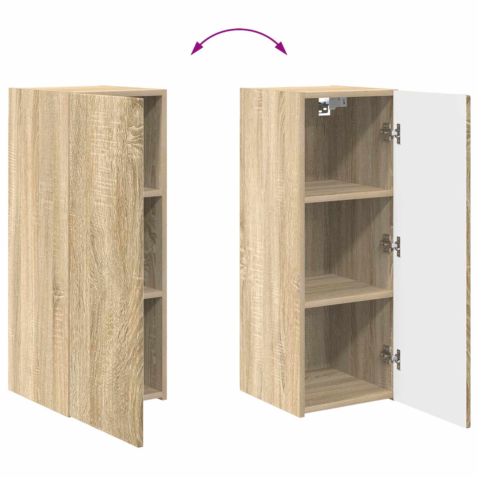 TV-Wandregal-Set Wandmontiert 4 pcs Sonoma-Eiche Holzwerkstoff