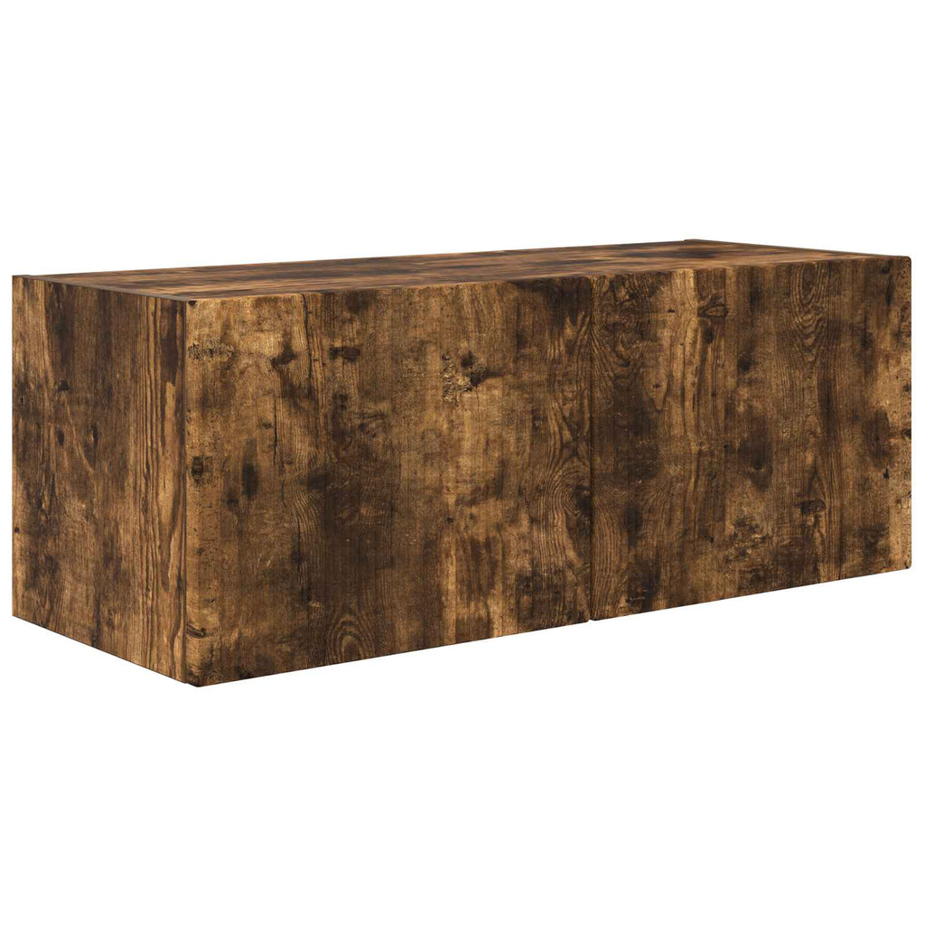 TV-Wandregal-Set 4 pcs Geräucherte Eiche Holzwerkstoff