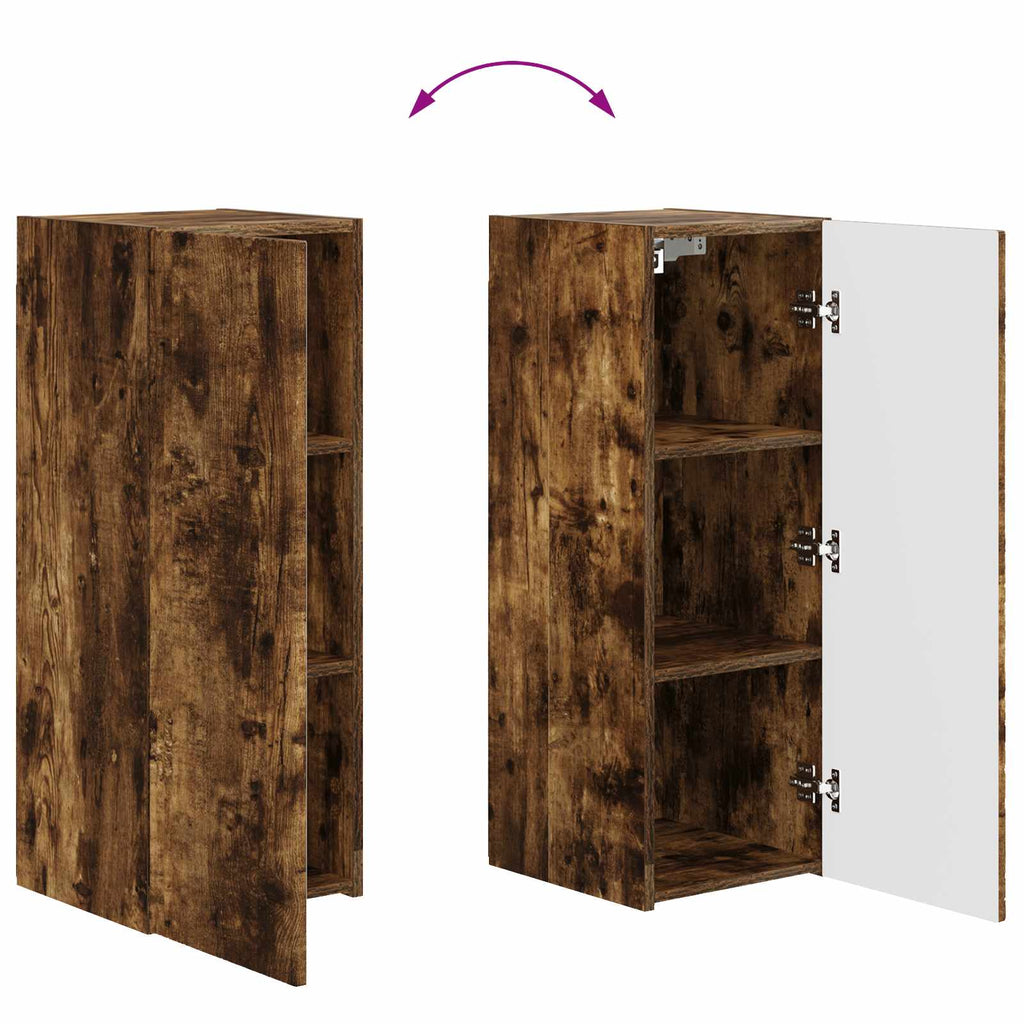TV-Wandregal-Set 4 pcs Geräucherte Eiche Holzwerkstoff