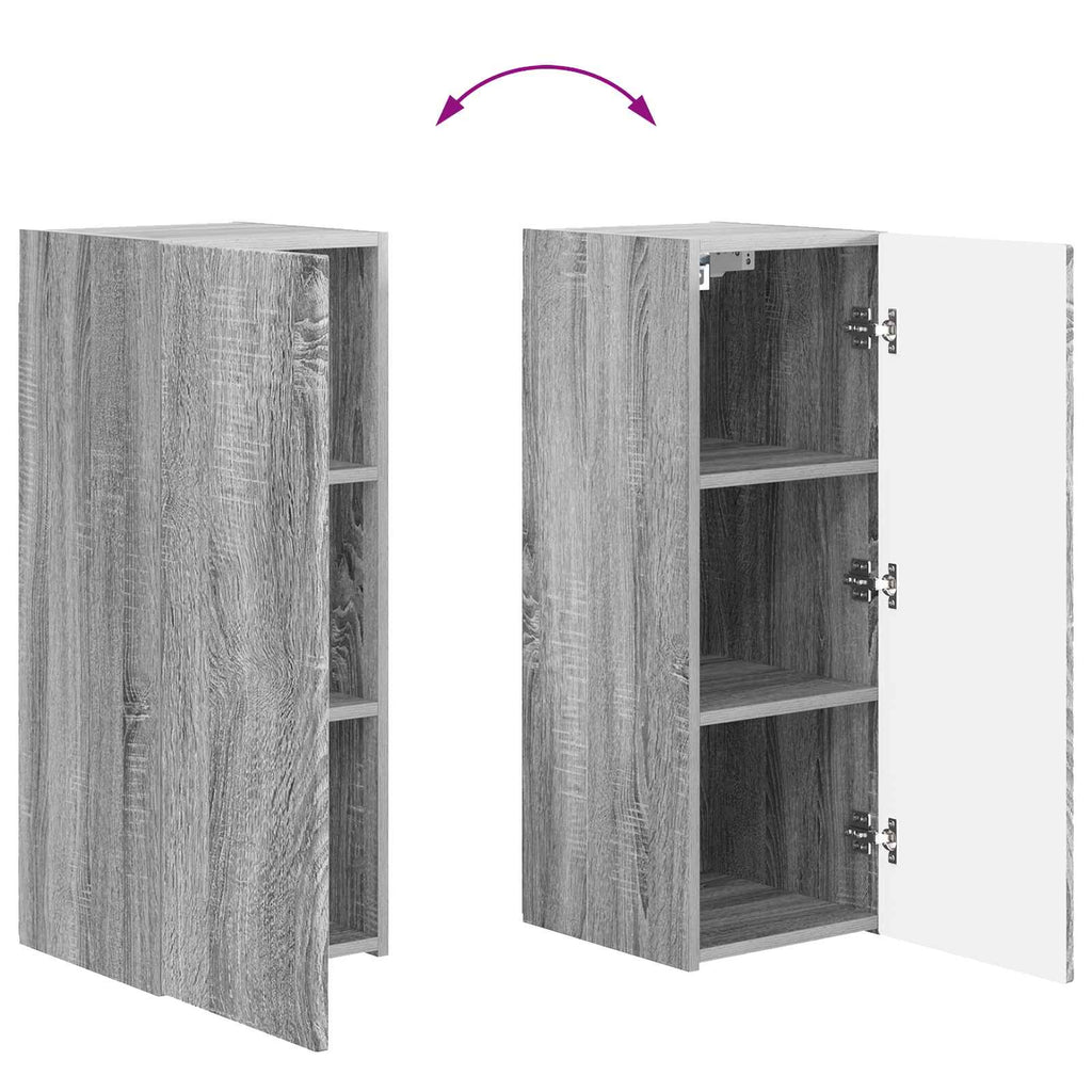 TV-Wandregal-Set Wandmontiert 4 pcs Graues Sonoma Holzwerkstoff