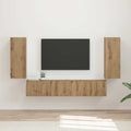 TV-Wandregal-Set Wandmontiert 4 pcs Artisan-Eiche Holzwerkstoff