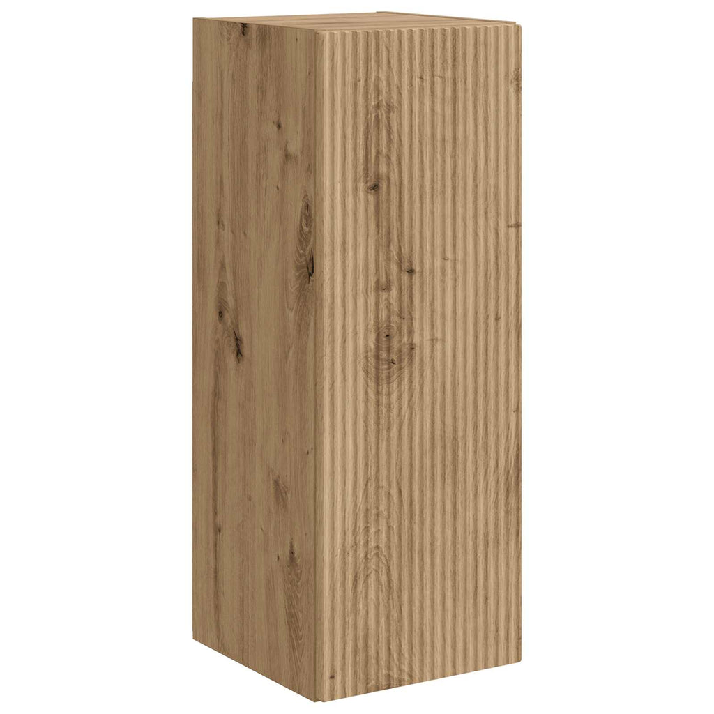 TV-Wandregal-Set Wandmontiert 4 pcs Artisan-Eiche Holzwerkstoff