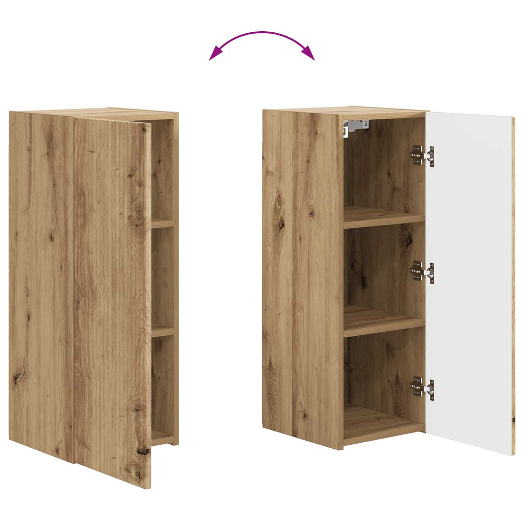 TV-Wandregal-Set Wandmontiert 4 pcs Artisan-Eiche Holzwerkstoff