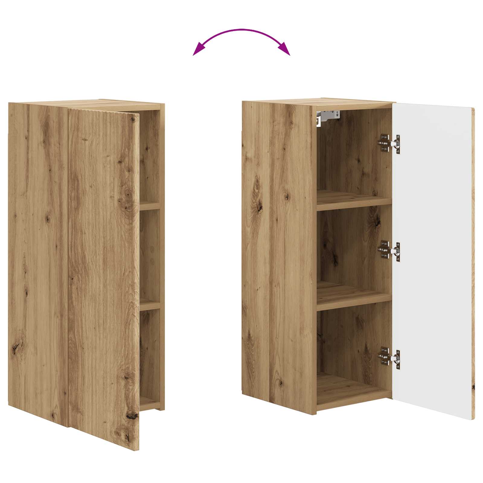 TV-Wandregal-Set Wandmontiert 4 pcs Artisan-Eiche Holzwerkstoff