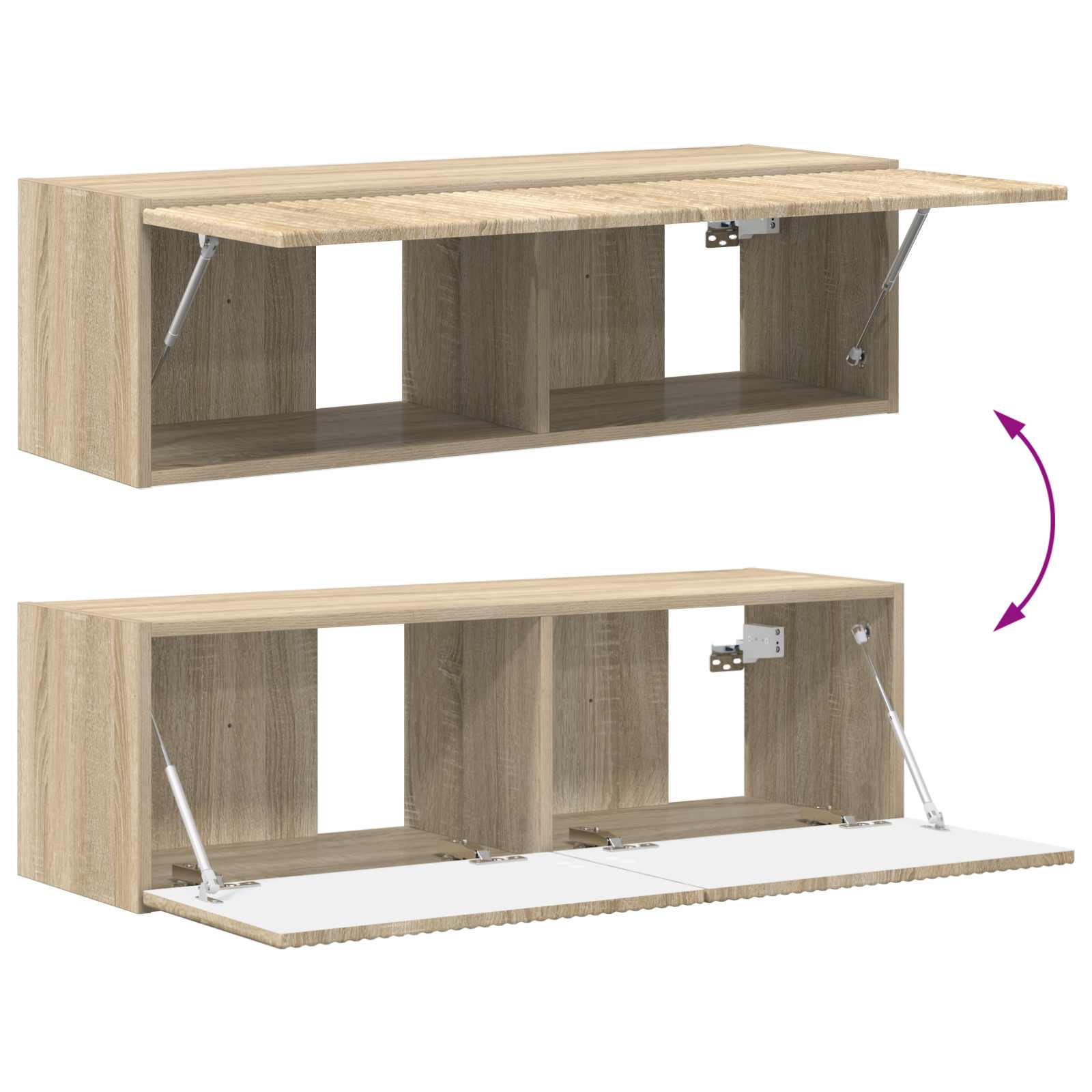 TV-Wandregal-Set Wandmontiert 4 pcs Sonoma-Eiche Holzwerkstoff