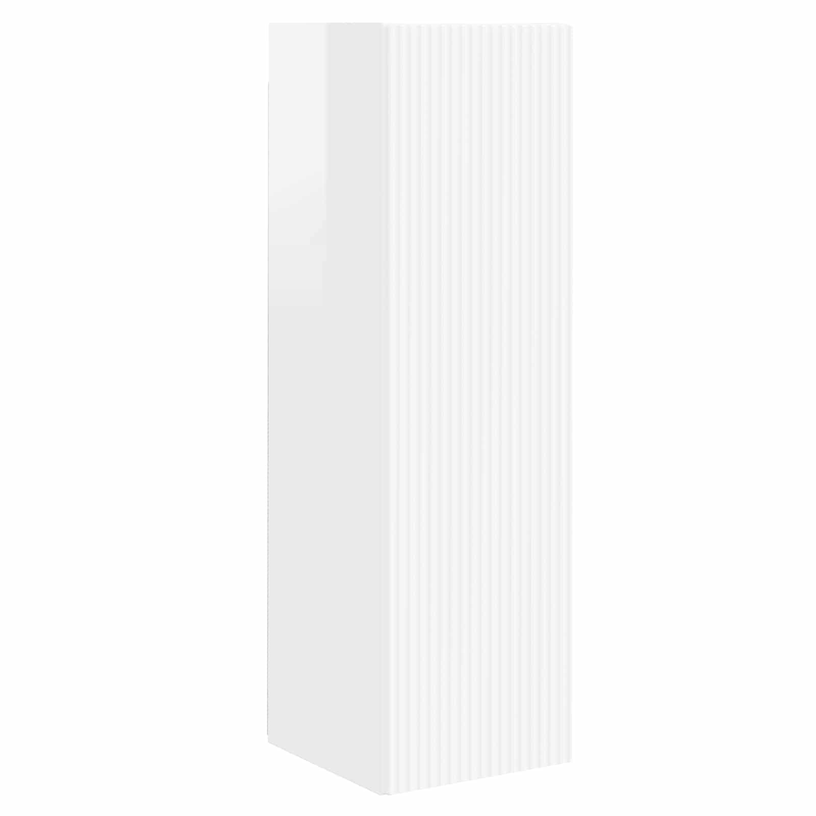 TV-Wandregal-Set 4 pcs Hochglanz Weiß Holzwerkstoff