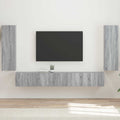 TV-Wandregal-Set Wandmontiert 4 pcs Graues Sonoma Holzwerkstoff