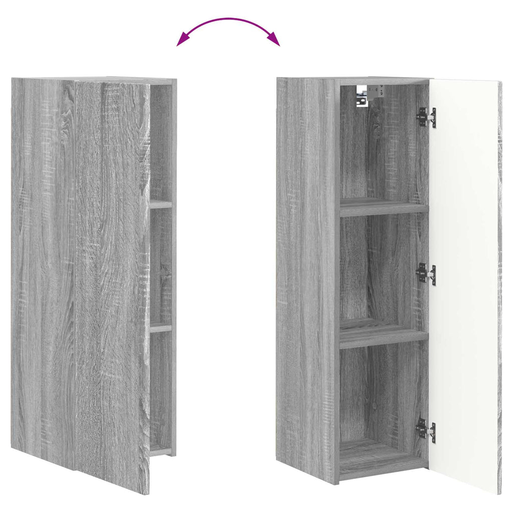 TV-Wandregal-Set Wandmontiert 4 pcs Graues Sonoma Holzwerkstoff