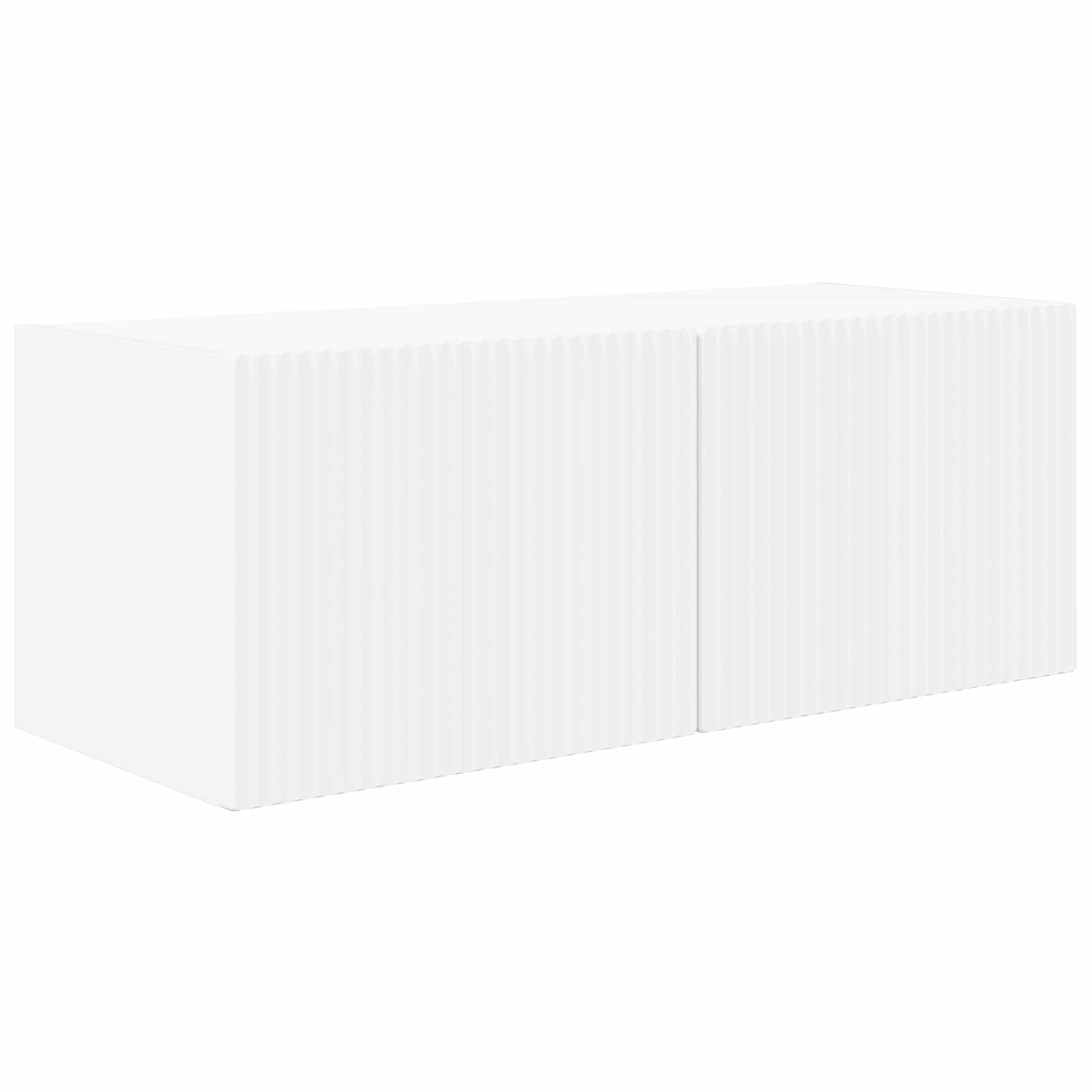 TV-Wandregal-Set Wandmontiert 4 pcs Weiß Holzwerkstoff