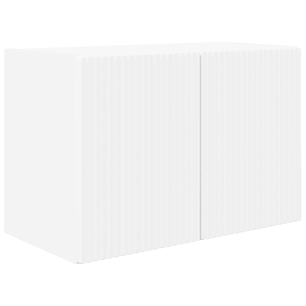 TV-Wandregal-Set Wandmontiert 4 pcs Weiß Holzwerkstoff