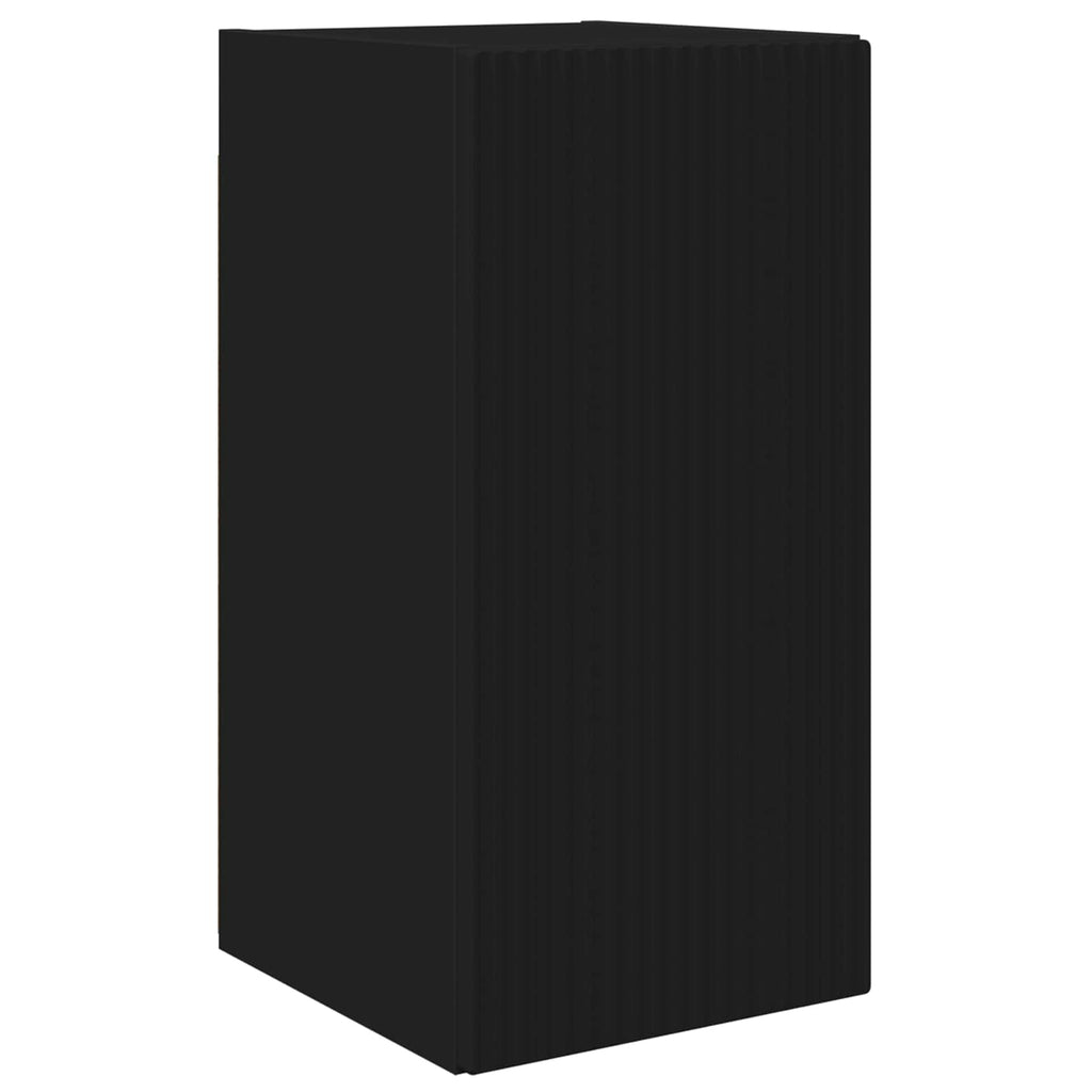 TV-Wandregal-Set Wandmontiert 4 pcs Schwarz Holzwerkstoff