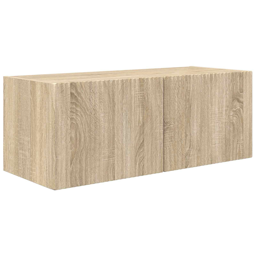TV-Wandregal-Set Wandmontiert 4 pcs Sonoma-Eiche Holzwerkstoff