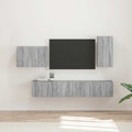 TV-Wandregal-Set Wandmontiert 4 pcs Graues Sonoma Holzwerkstoff