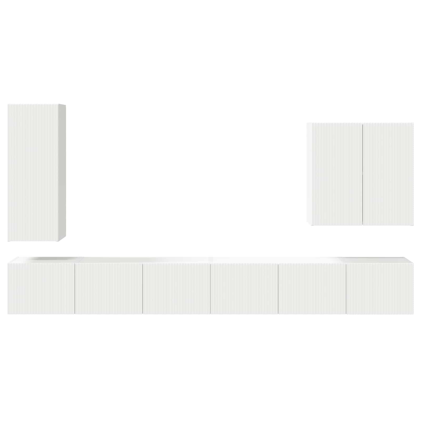 TV-Wandregal-Set Wandmontiert 6 pcs Weiß