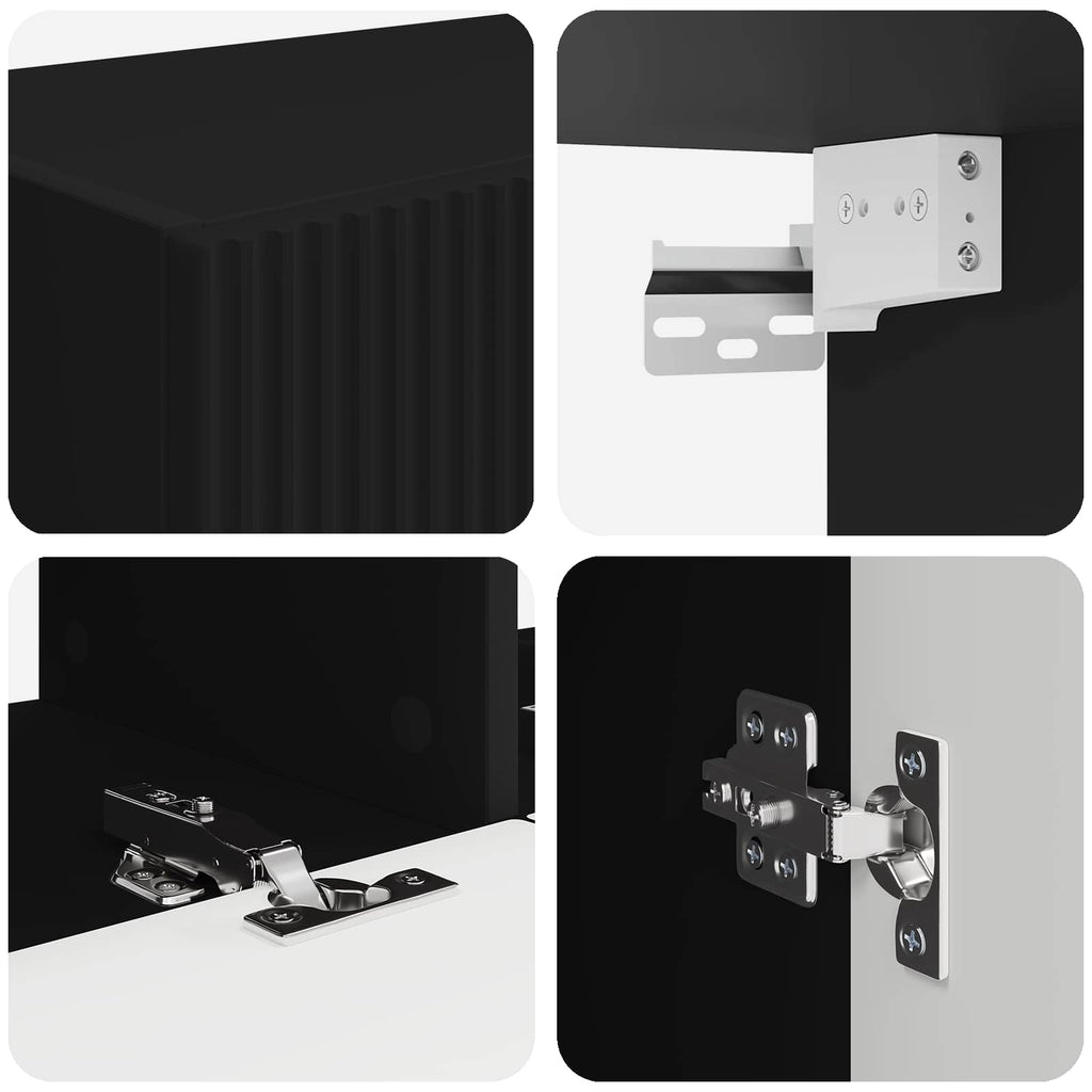 TV-Wandregal-Set Wandmontiert 6 pcs Schwarz