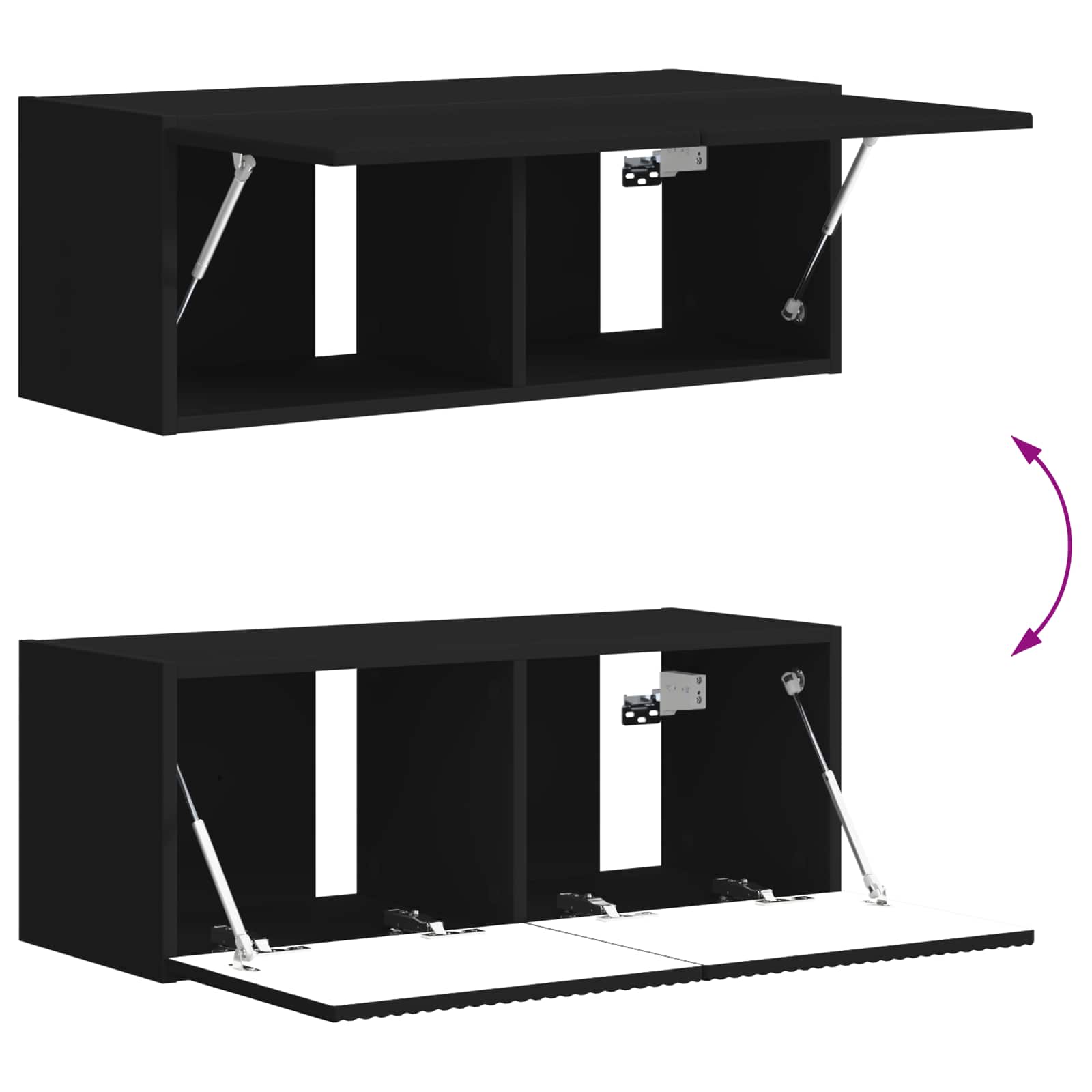 TV-Wandregal-Set Wandmontiert 6 pcs Schwarz